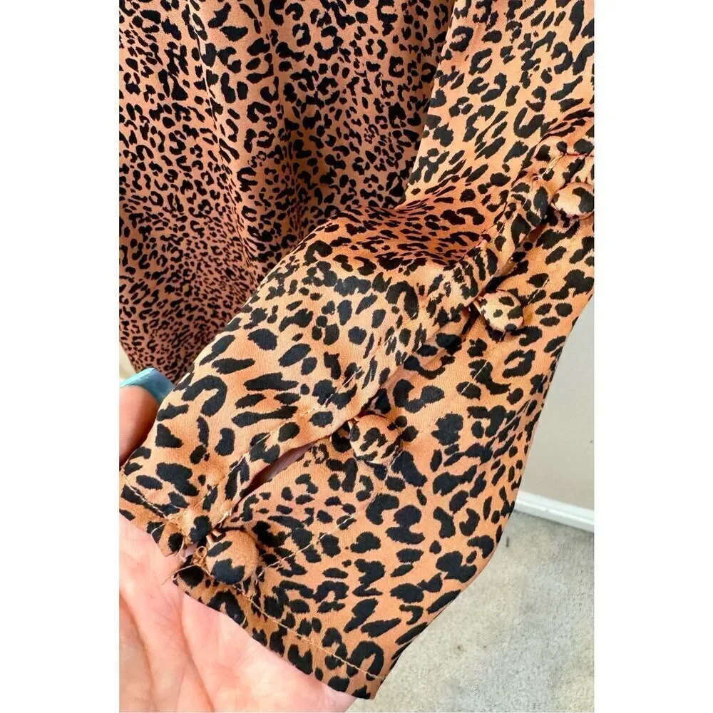 Free People Women's Loveless Animal Print Mock Neck Midi Dress Women's 2